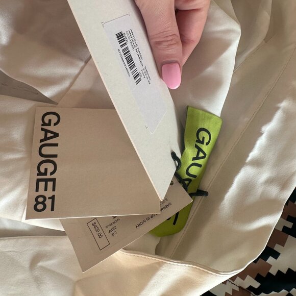 NWT Gauge81 Sabinas Silk Wrap Shirt In Ivory Sz XS Back Closure High-Low Hem - Picture 5 of 13